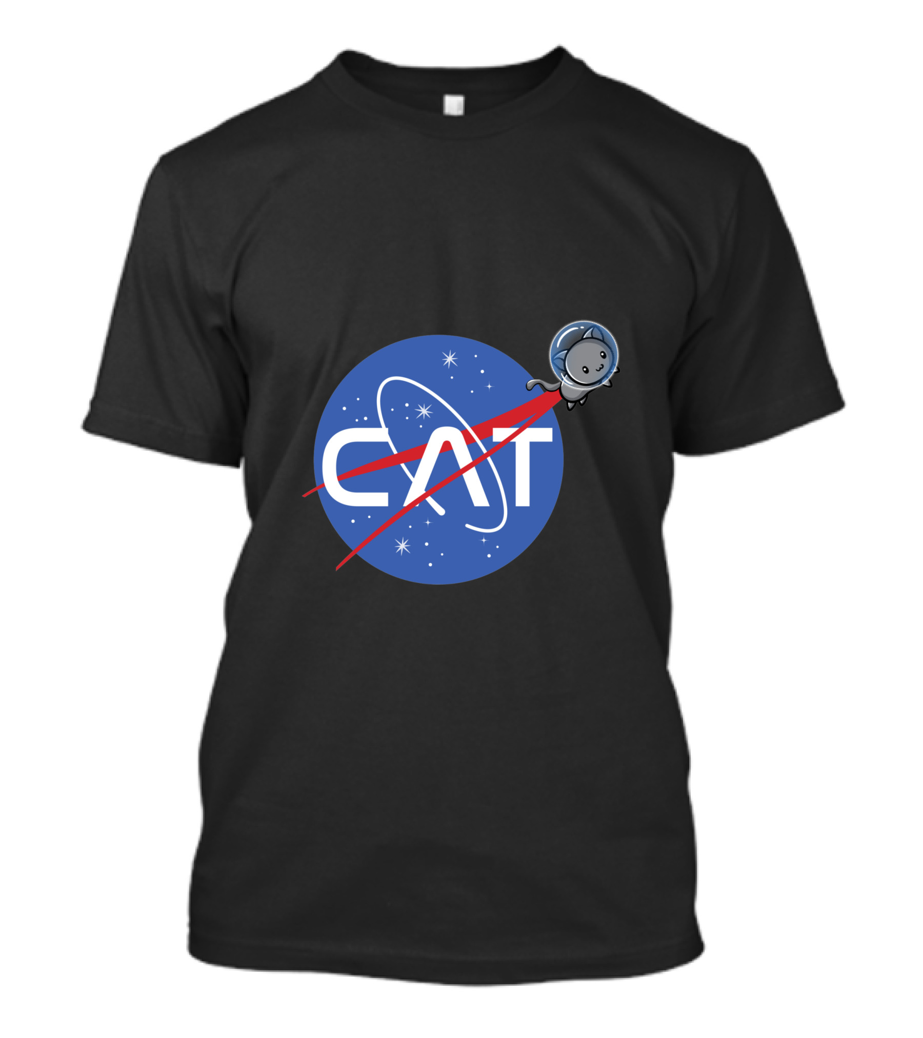 NASA Cat Space Logo With Astronaut Kitty T-Shirt