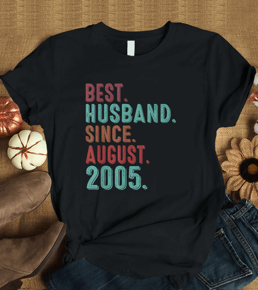Best Husband Since August 2005 14th Wedding Anniversary T-Shirt