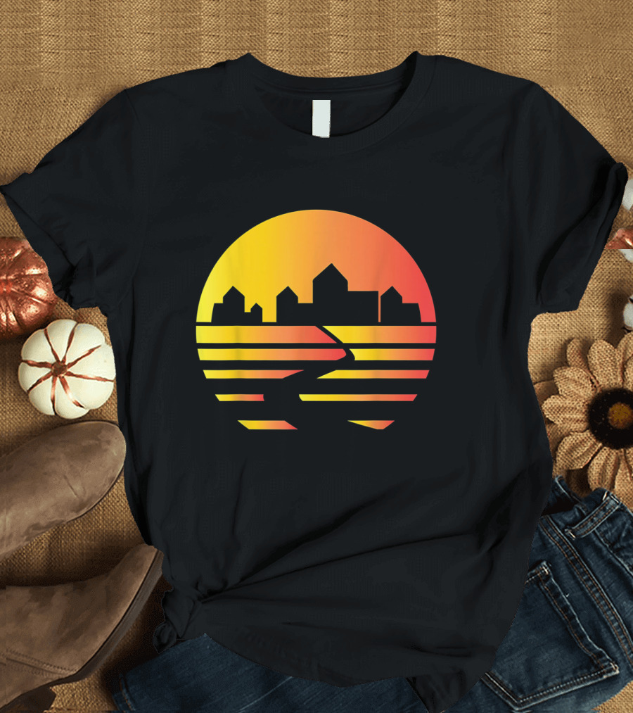 City Skyline Sunset Inspired Catan Board Game Tabletop Gaming T-Shirt