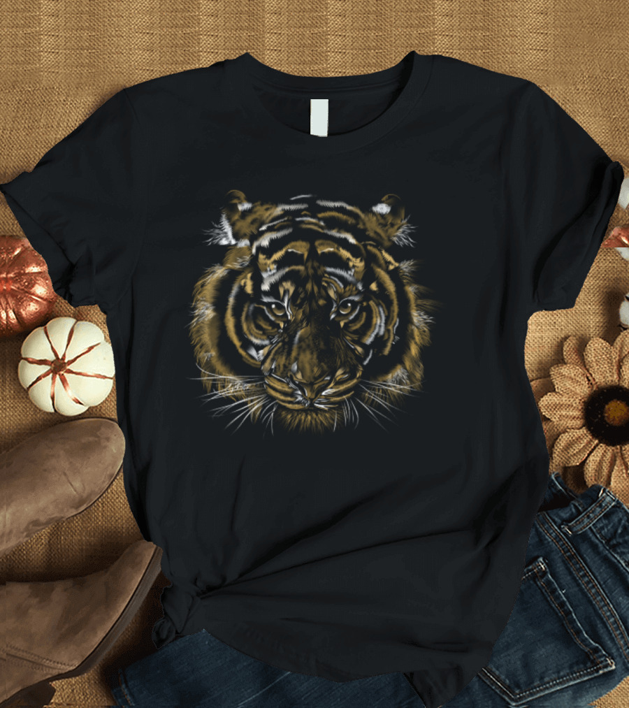 Fierce Tiger Face Bold and Intense Jungle Predator T-Shirt