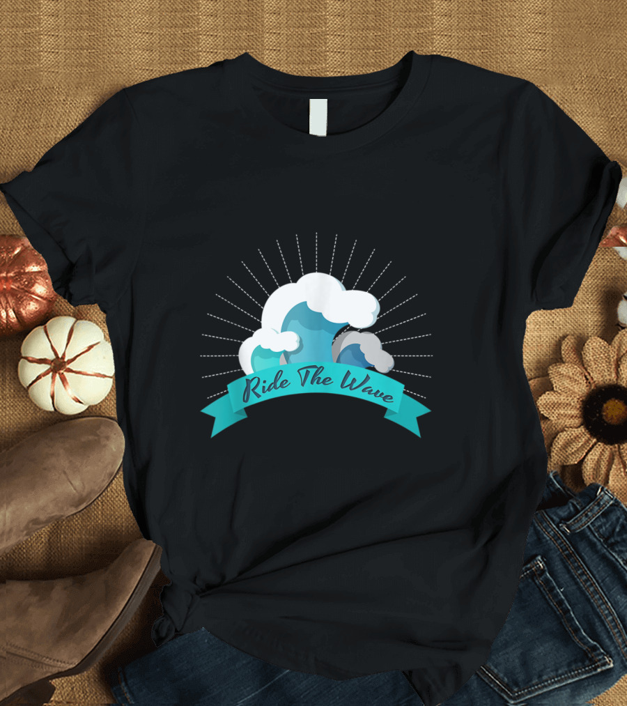 Ride The Wave Surfing Clouds and Ocean Adventure T-Shirt