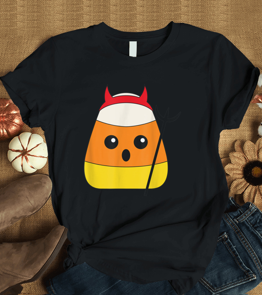 Halloween Devil Candy Corn Costume with Funny Corny Pun Twist T-Shirt
