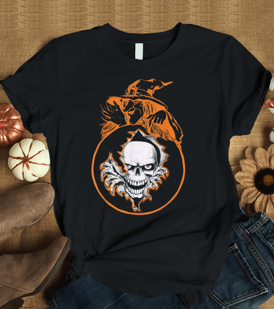 Underestimate Me That'll Be Fun Witch Orange Skeleton Halloween T-Shirt