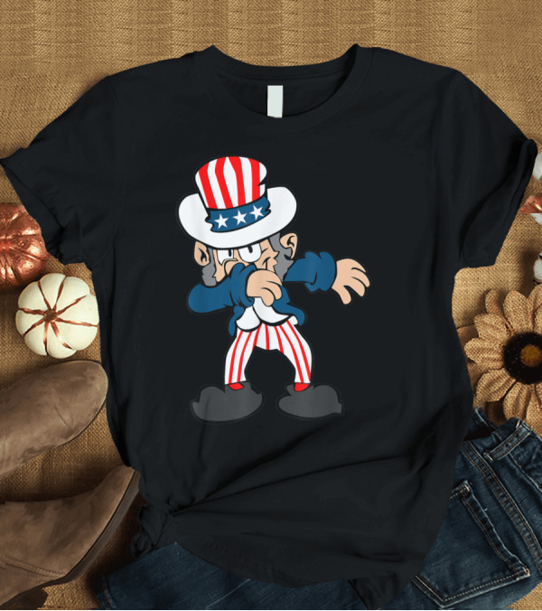T-Shirt: Dabbing Uncle Sam Patriotic Stars and Stripes 4th of July Veterans Flag Day T-Shirt Dabbing Uncle Sam Patriotic Stars and Stripes 4th of July Veterans Flag Day T-Shirt