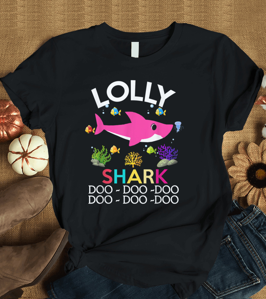 Lolly Shark Doo-Doo Doo-Doo Colorful Sea Life for Mother Wife T-Shirt