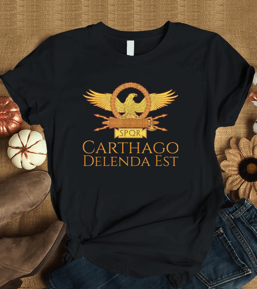 SPQR Eagle Carthago Delenda Est Ancient Roman T-Shirt