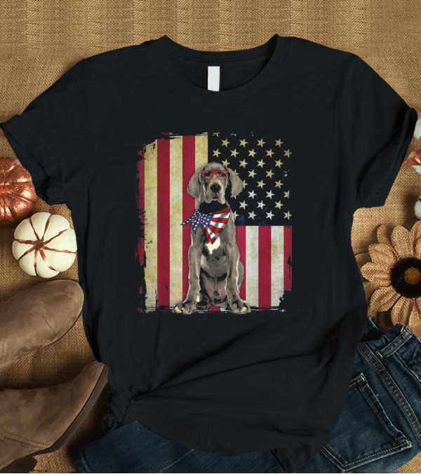 T-Shirt: Great Dane American Flag 4th of July Independence Day T-Shirt Great Dane American Flag 4th of July Independence Day T-Shirt