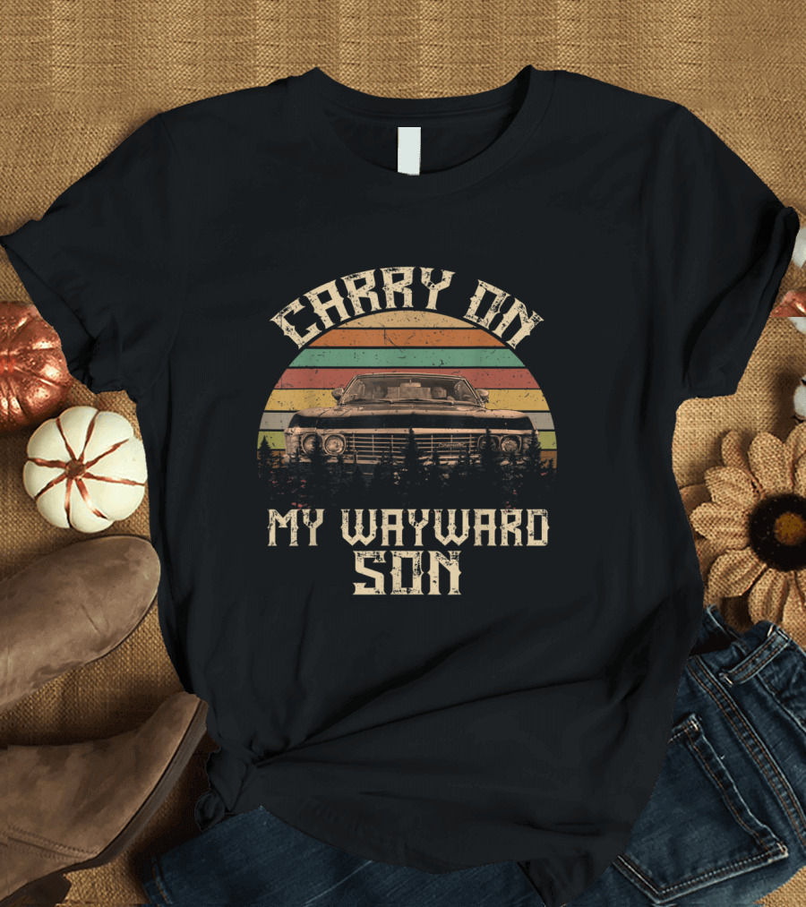 Carry On My Wayward Son Vintage Retro Car T-Shirt