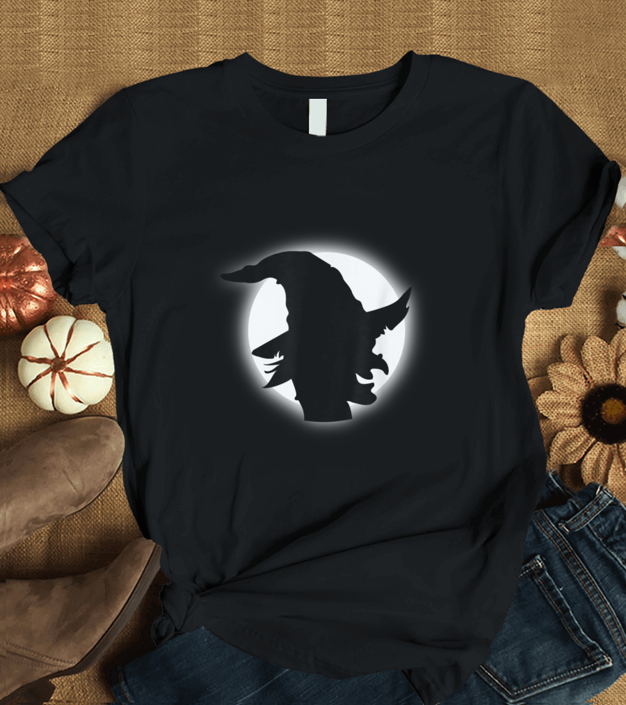 Halloween Witch Silhouette with Full Moon Glow T-Shirt