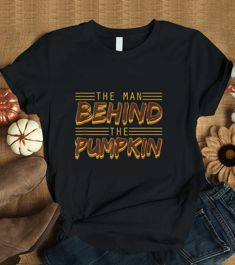 The Man Behind the Pumpkin Halloween Phrase in T-Shirt