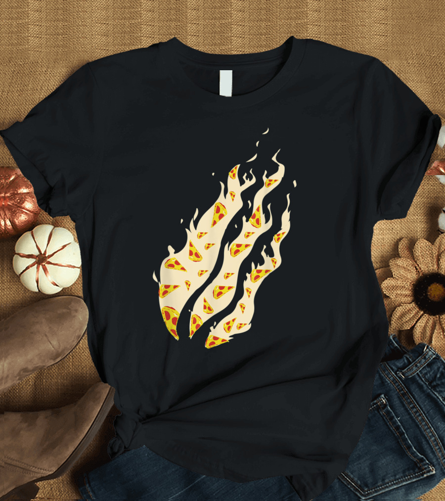 Pizza Fire Nation Gamer Playz Flames T-Shirt
