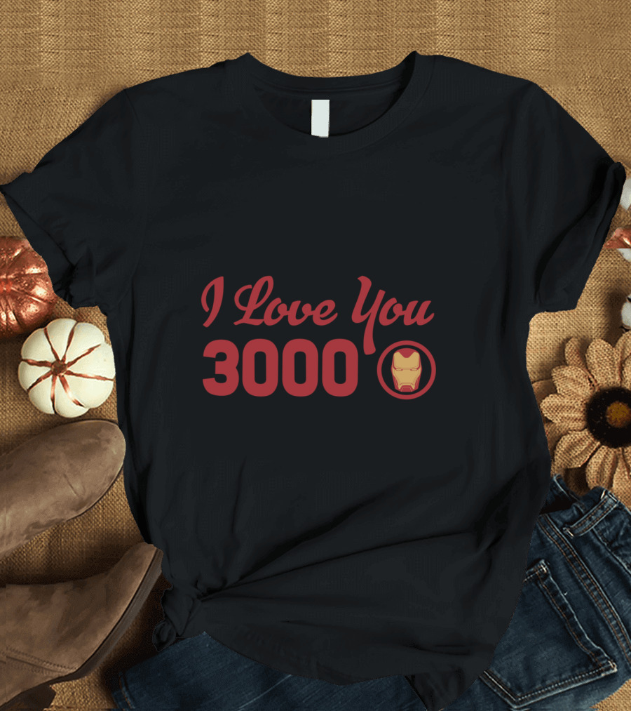 Marvel Avengers Endgame I Love You 3000 Iron Man Red T-Shirt