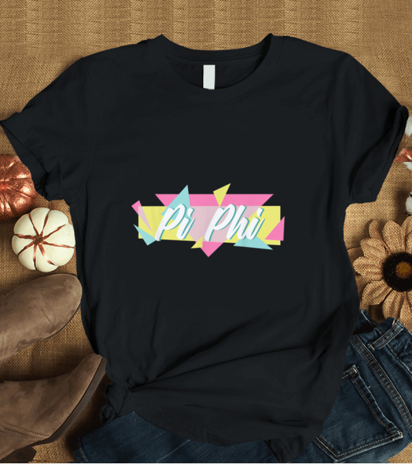 T-Shirt: Pi Phi Retro Geometric Colorful Triangles T-Shirt Pi Phi Retro Geometric Colorful Triangles T-Shirt