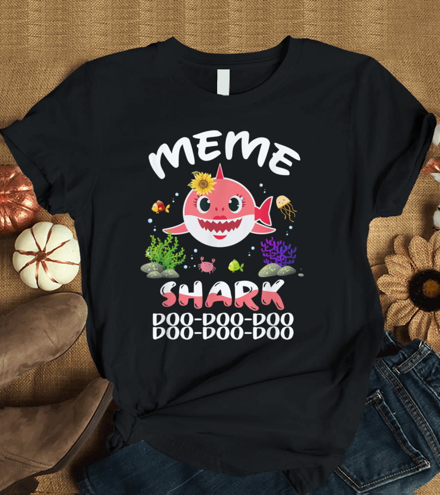 Meme Shark Doo Doo Doo Doo Ocean Family Matching Fun T-Shirt