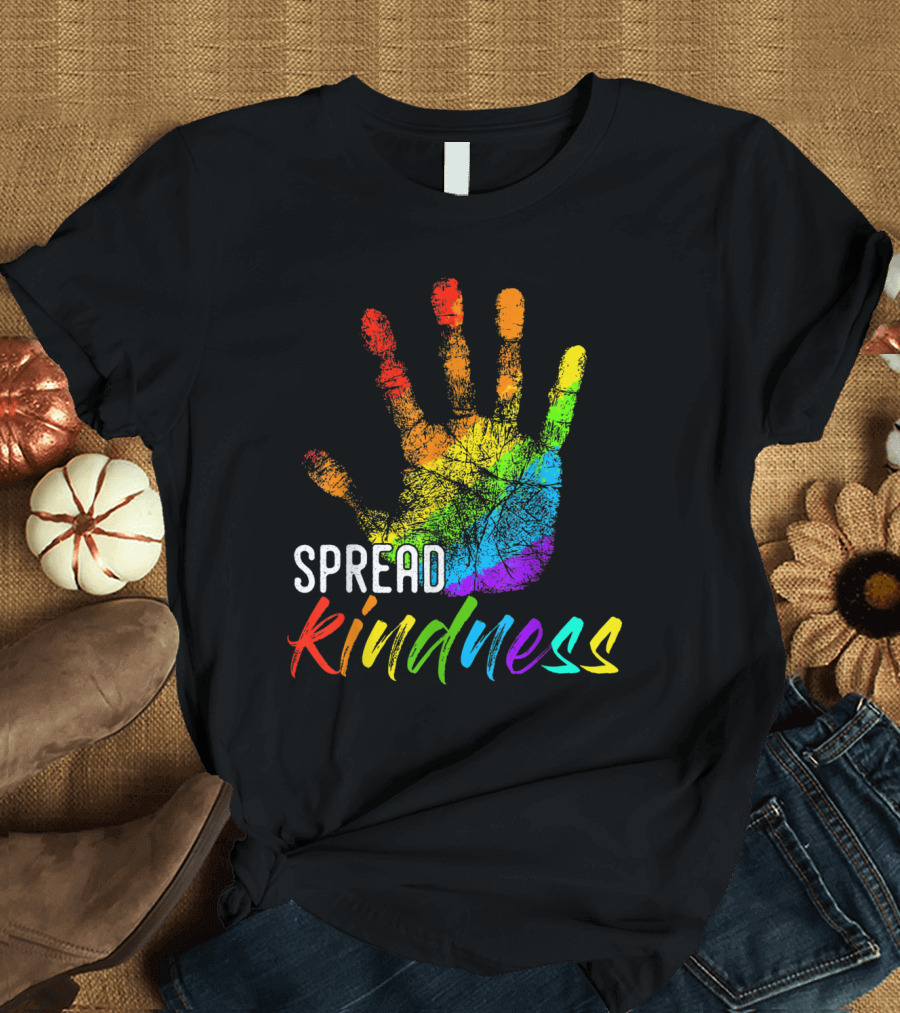Spread Kindness Rainbow Handprint Anti Bullying for Teachers T-Shirt