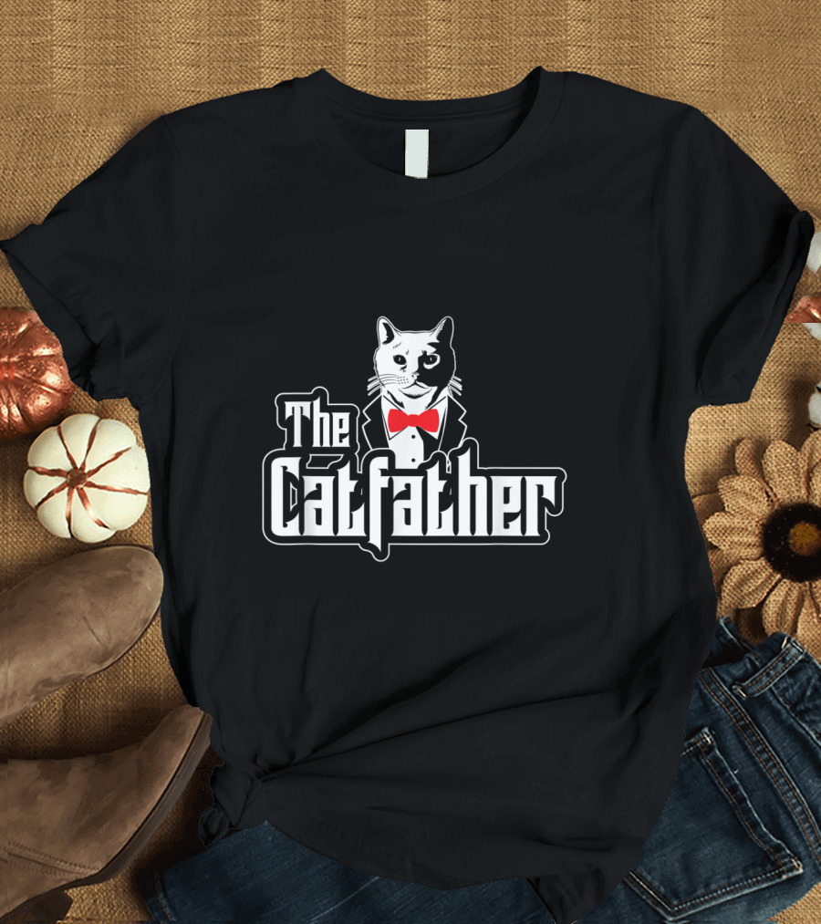 Mens The Catfather Feline Cats Kitten Pet Tuxedo猫ちゃん T-Shirt