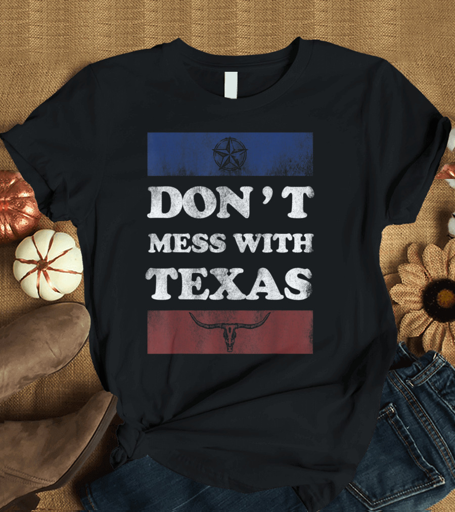 Don't Mess With Texas Lone Star Longhorn Vintage T-Shirt
