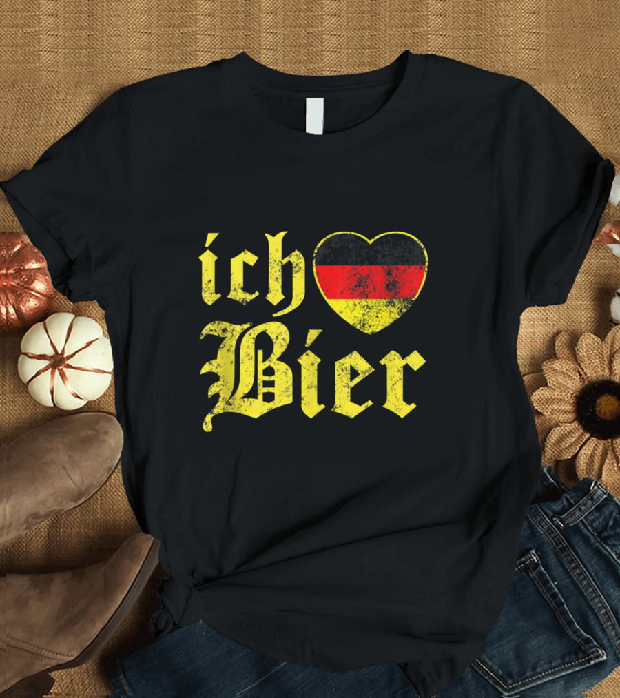 Ich Liebe Bier Heart Germany Flag Oktoberfest T-Shirt