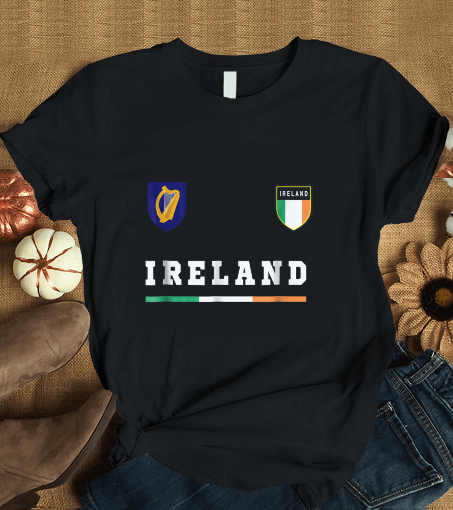 Ireland Harp Emblem Soccer Jersey Dublin Flag T-Shirt
