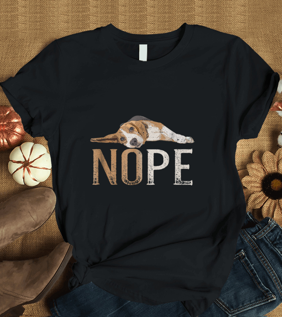 Nope Lazy Beagle Dog Puppy Animal Fur Paw T-Shirt