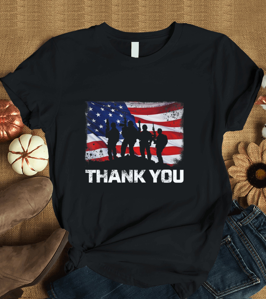 Thank You American Flag Patriotic T-Shirt