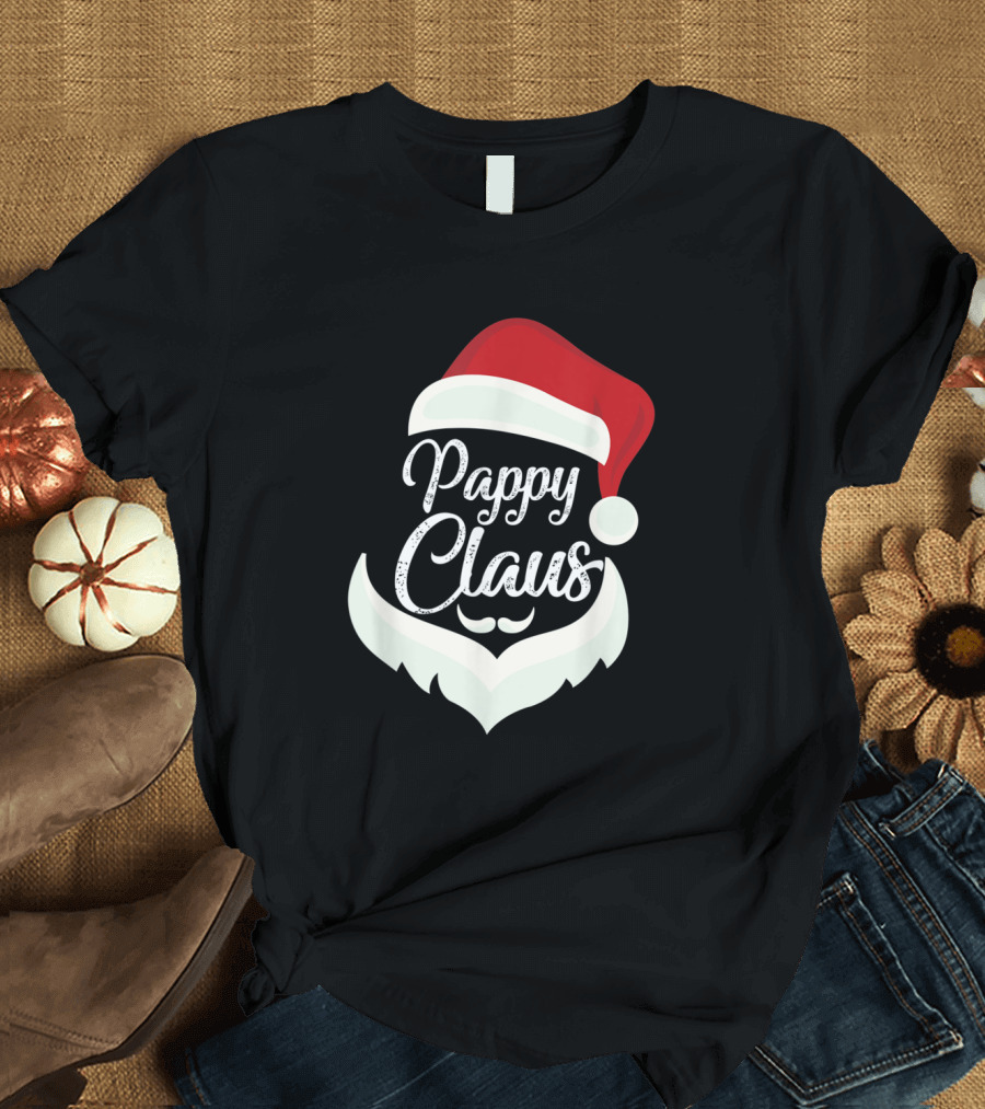 Pappy Claus Santa Hat Beard Christmas T-Shirt
