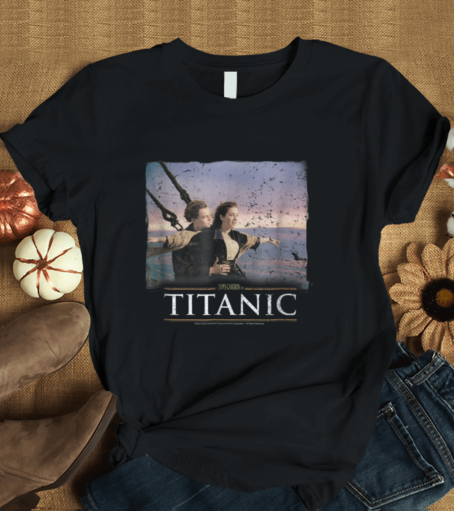 James Cameron Titanic Vintage King of the World Movie Scene T-Shirt