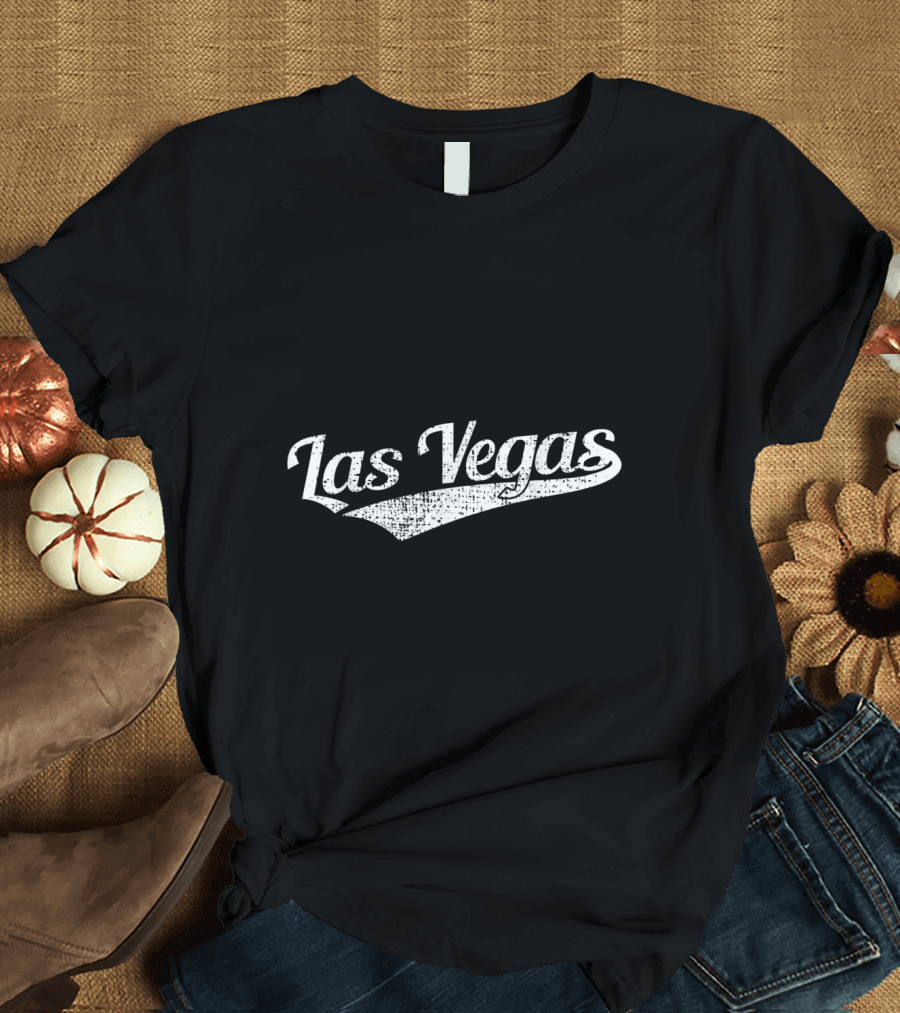 Las Vegas Vintage College Style Retro Script T-Shirt