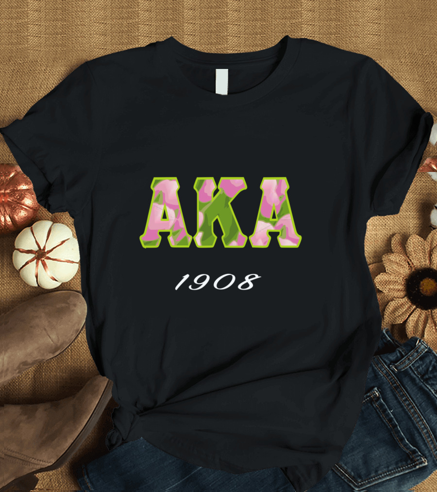 AKA 1908 Pink Green Kappa Sorority T-Shirt