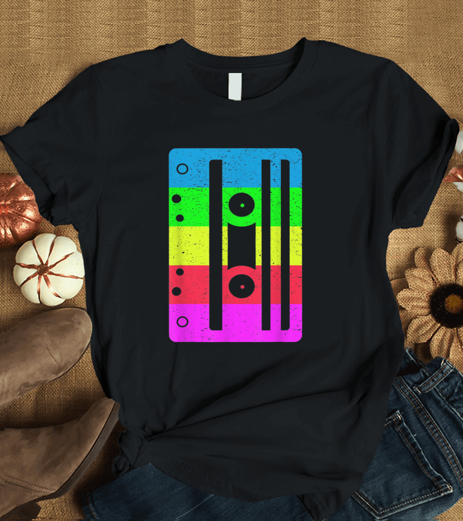 Cassette Tape Rainbow Stripes for Lovers T-Shirt