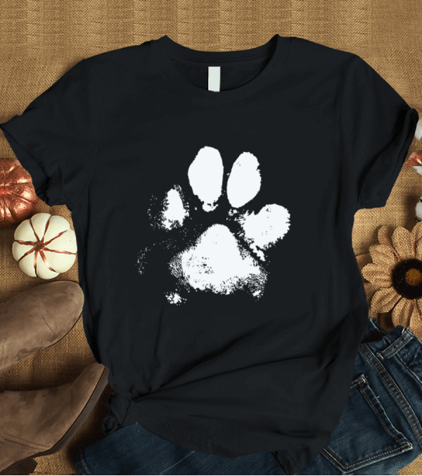 T-Shirt: Muddy Messy Dog Paw Prints T-Shirt Muddy Messy Dog Paw Prints T-Shirt