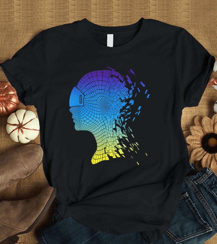 VR Virtual Reality Headset Futuristic Digital Transition for Geeks Gamers and Nerds T-Shirt