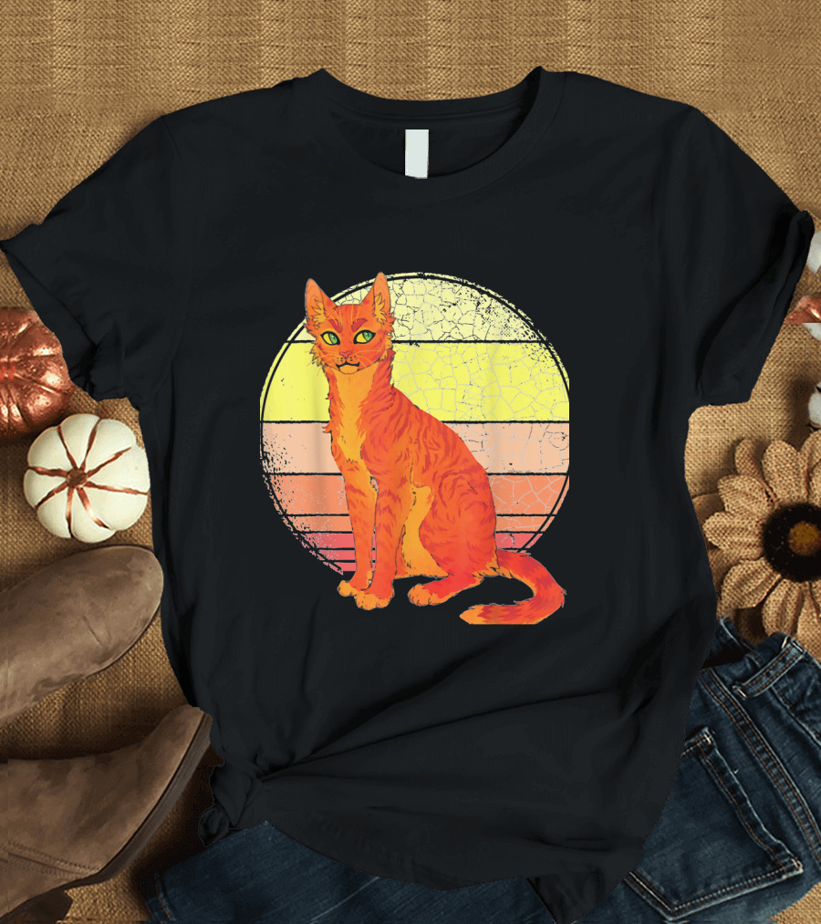 Warrior Cats Firestar Retro Sunset Design for Warriors Book Series Fans T-Shirt