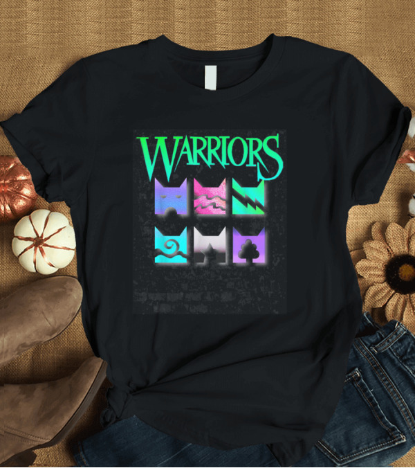 T-Shirt: Warriors Cats Outrun Neon Aesthetic for Book Readers T-Shirt Warriors Cats Outrun Neon Aesthetic for Book Readers T-Shirt