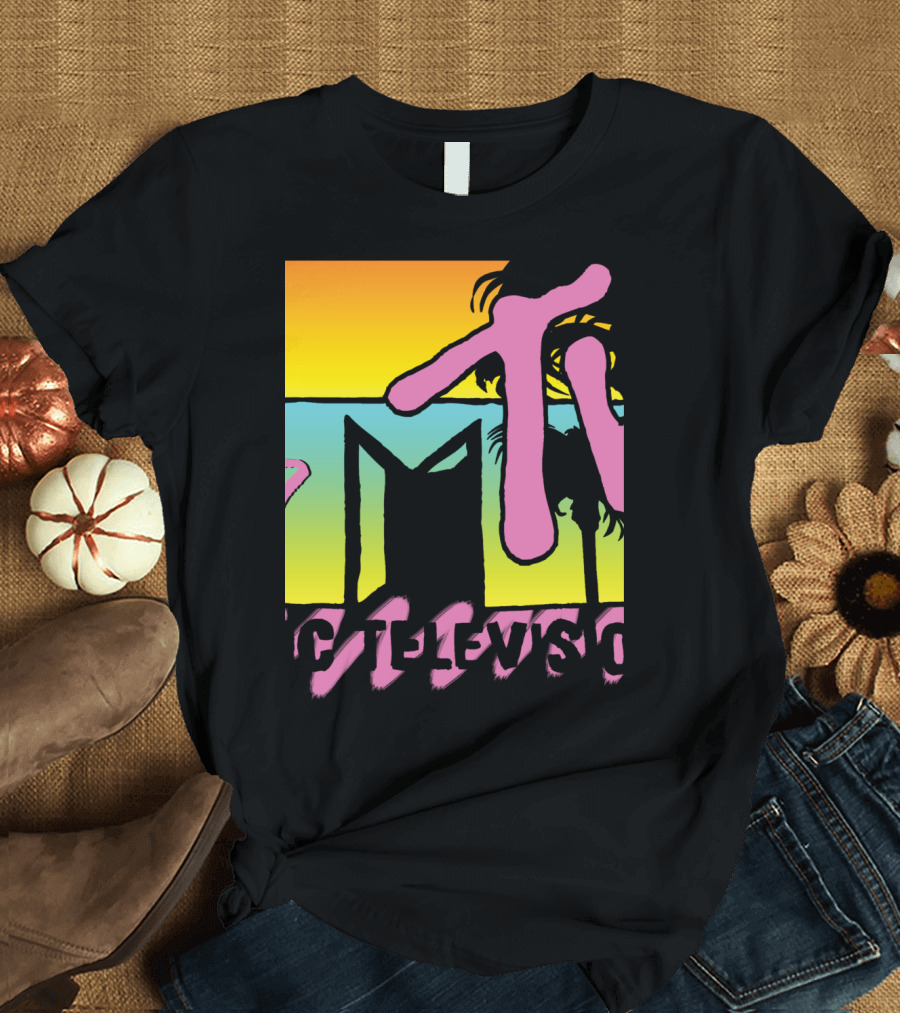 MTV Music Television Pink Tropical Sunset Spring Break T-Shirt