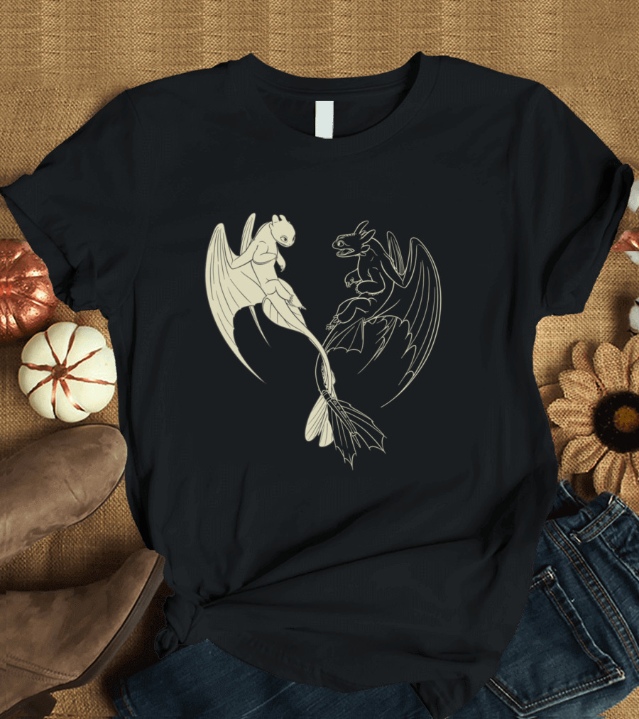 How to Train Your Dragon 3 Hidden World Lightfury and Toothless T-Shirt