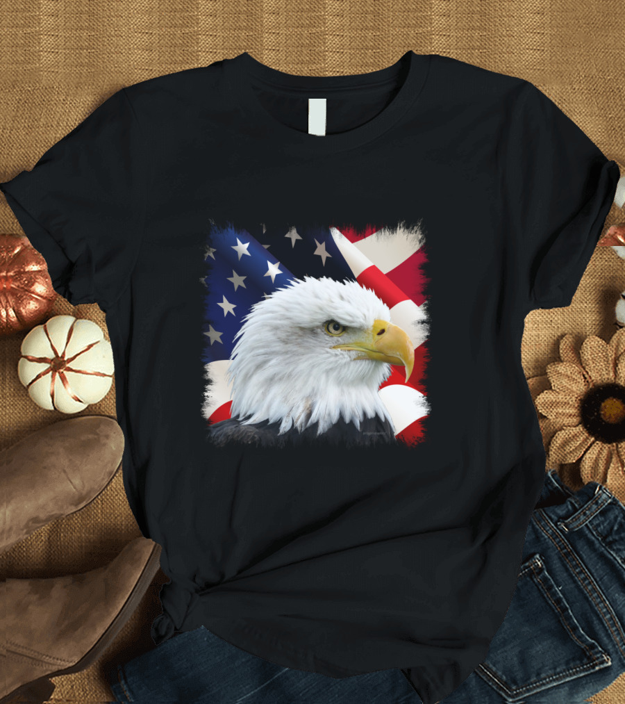 American Flag Bald Eagle Patriotic T-Shirt