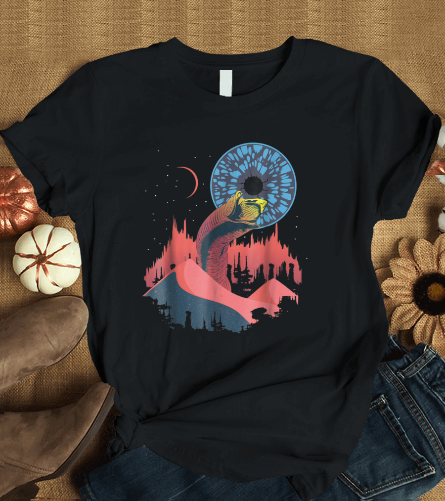 Dune SciFi Blue Eye Desert Worm Sign Iconic T-Shirt