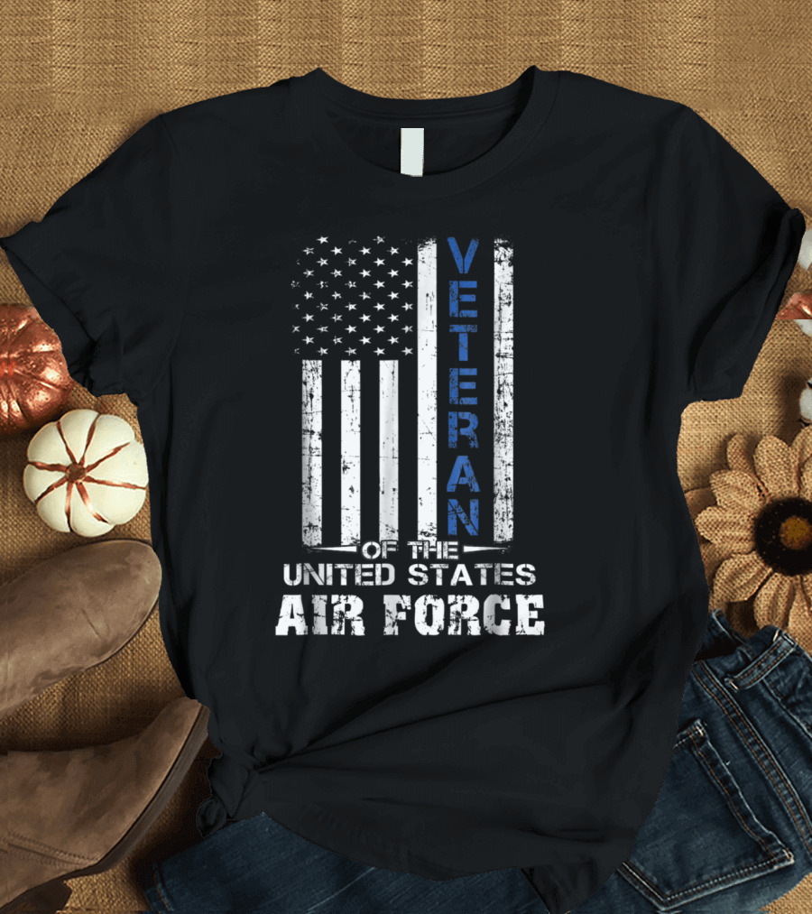 Veteran of the United States Air Force with American Flag T-Shirt