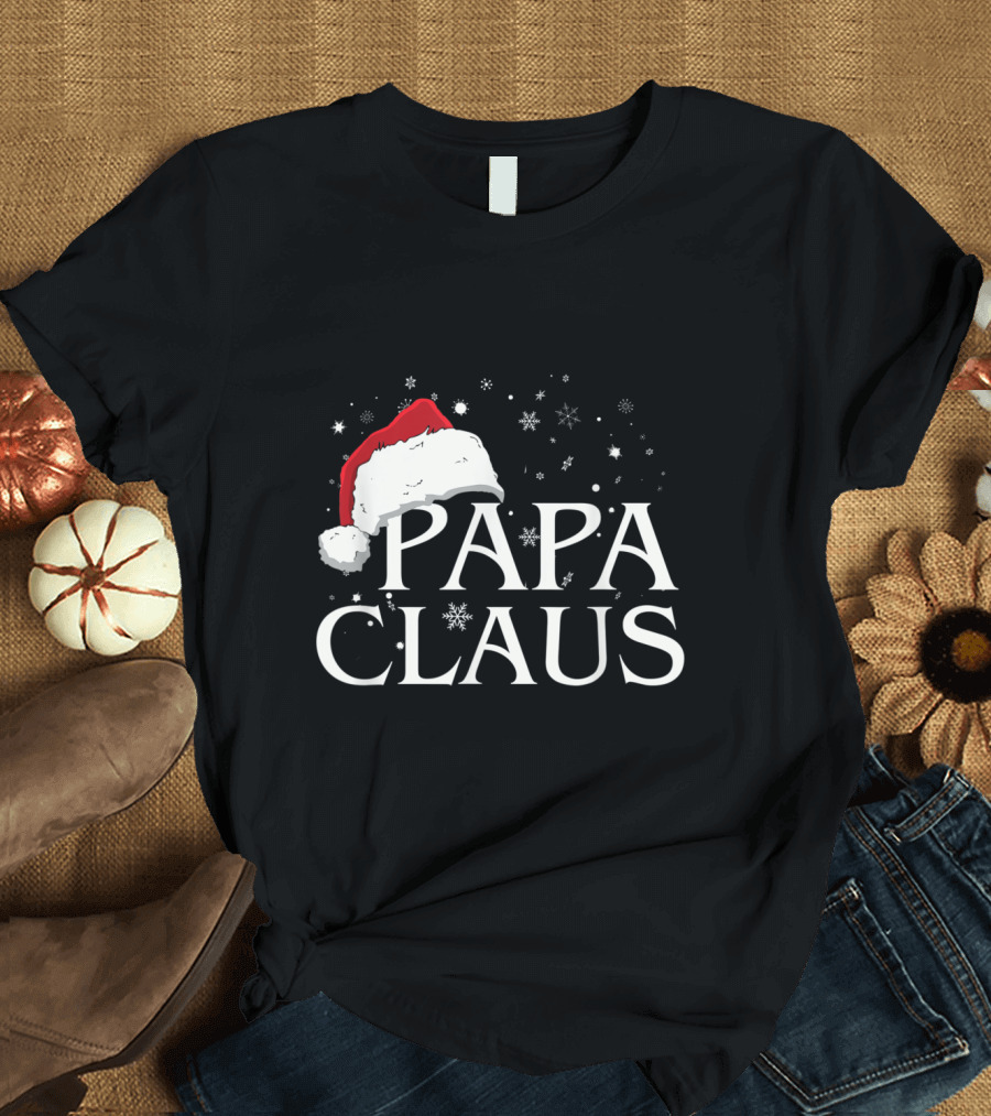 PAPA Claus Santa Hat Christmas Family Group Mens T-Shirt