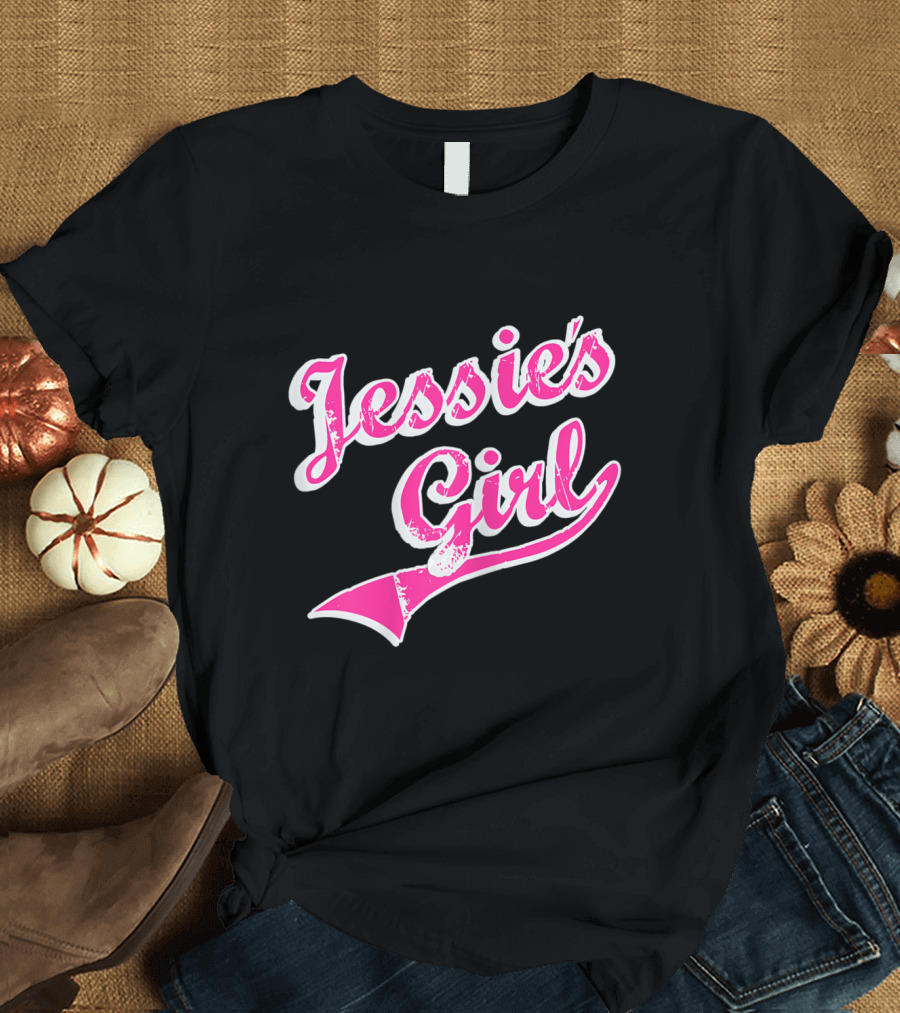 Jessie's Girl Retro Script Pink T-Shirt