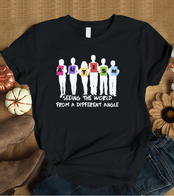 T-Shirt: AUTISM Seeing the World from a Different Angle Wideneck T-Shirt AUTISM Seeing the World from a Different Angle Wideneck T-Shirt
