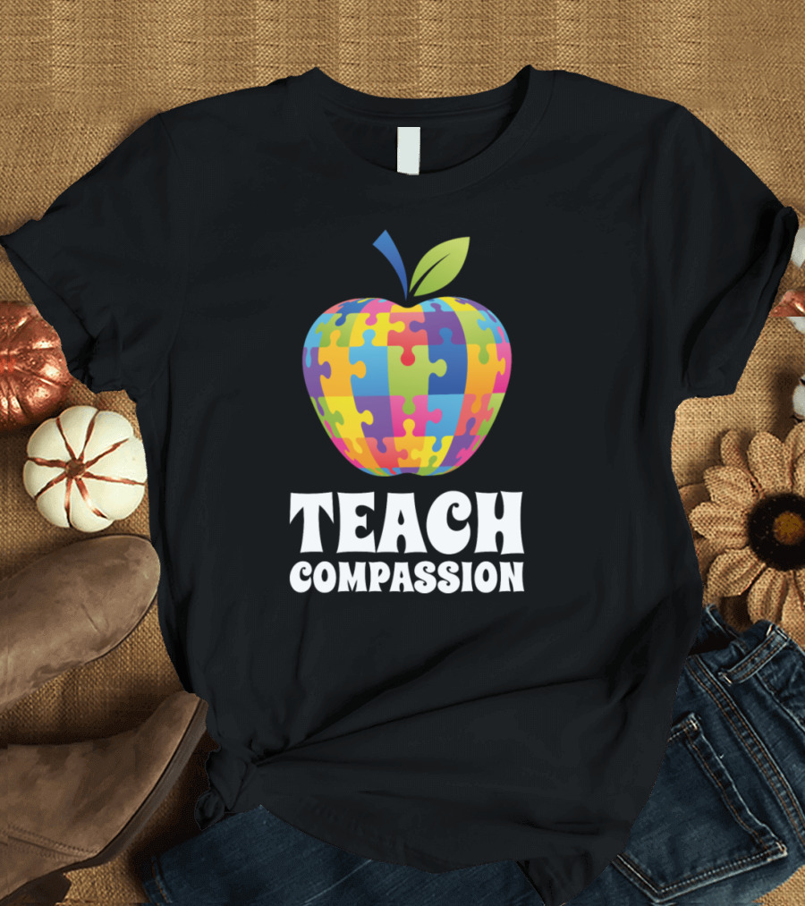 Teach Compassion Puzzle Apple T-Shirt
