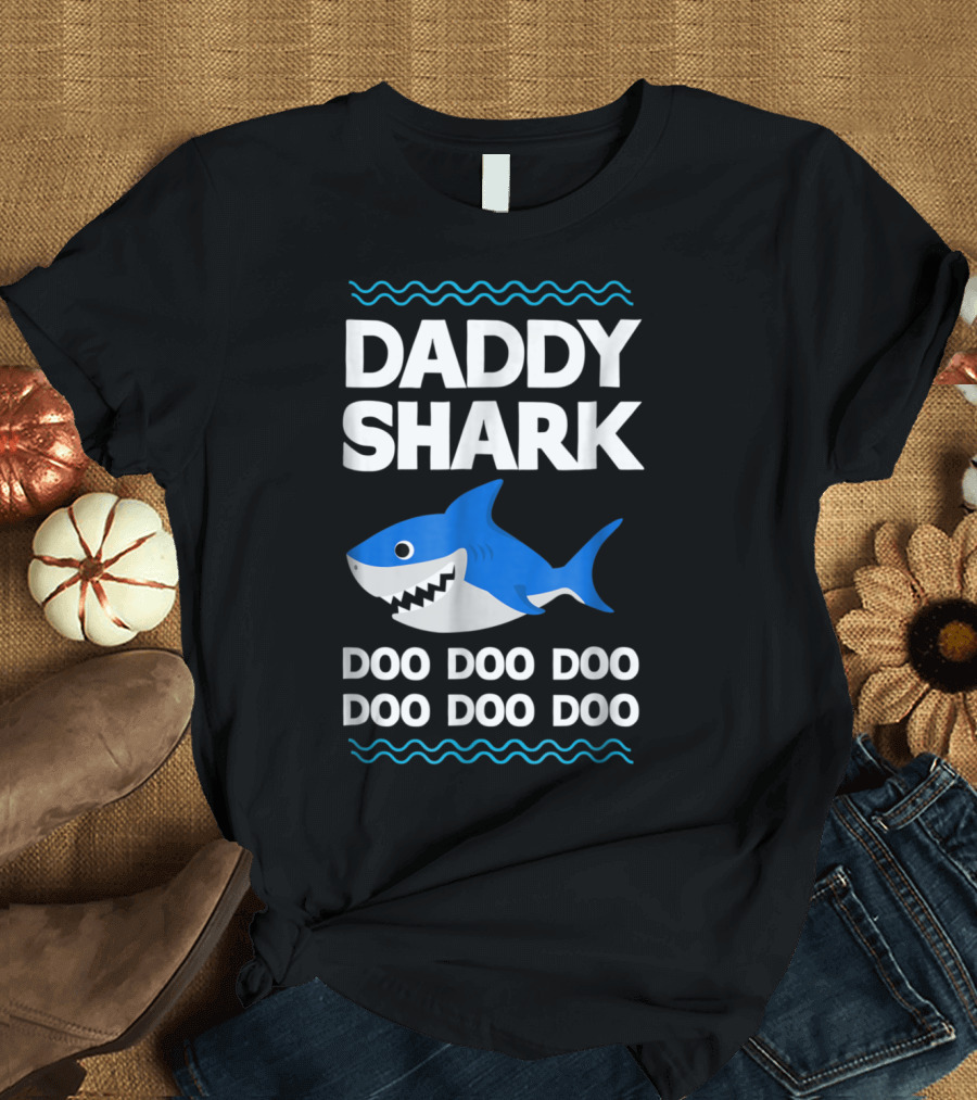 Daddy Shark Doo Doo Doo Doo Baby Mommy Kids Video T-Shirt