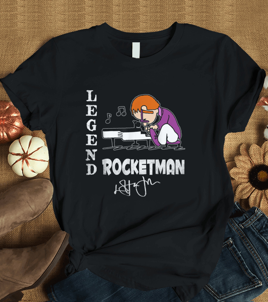 Legend Rocketman Piano Peanuts Christmas T-Shirt