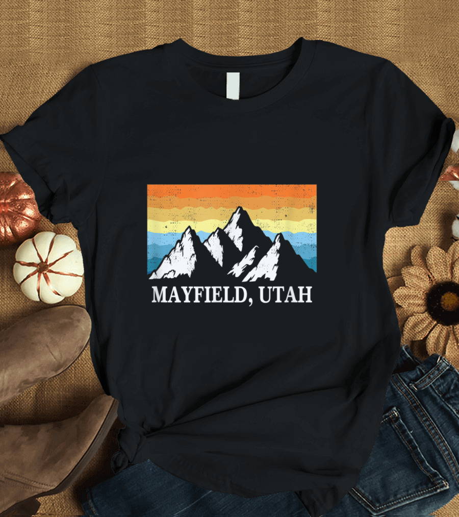 Mayfield Utah Vintage Mountain Retro Sunset T-Shirt