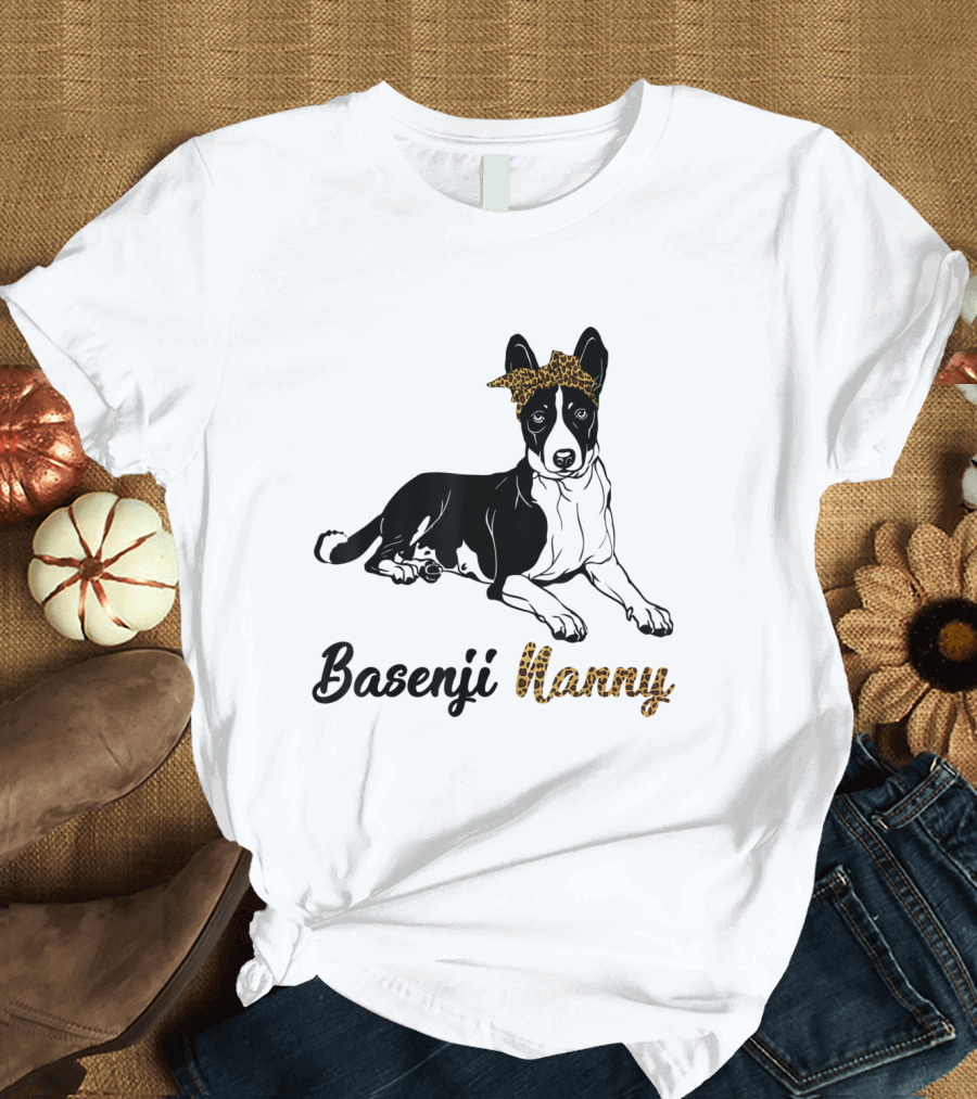 Basenji Nanny Leopard Bandana Puppy T-Shirt