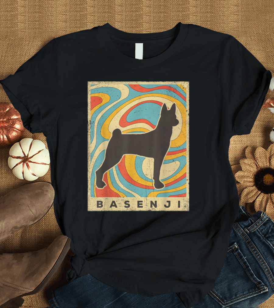 Basenji Retro Psychedelic T-Shirt