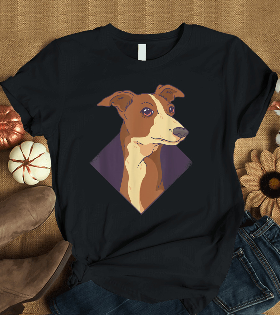 Whippet Dog Portrait for Mom Dad Lover T-Shirt