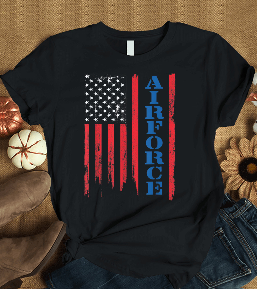 American Flag Air Force Vertical Stripes T-Shirt
